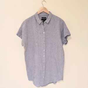 Tahari Button Down Linen Blend Tunic Size XL